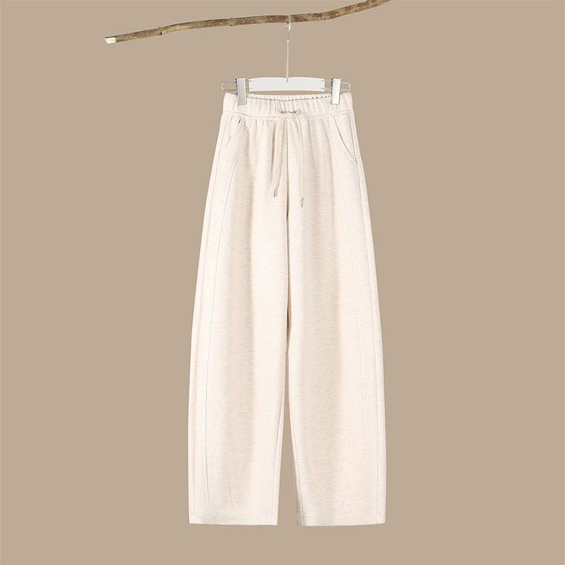 2025 Autumn/Winter Women's Woolen Curved Blade Wide-Leg Pants, Plus Velvet, Thick, Comfortable, Skin-Friendly, Casual Banana Pants
