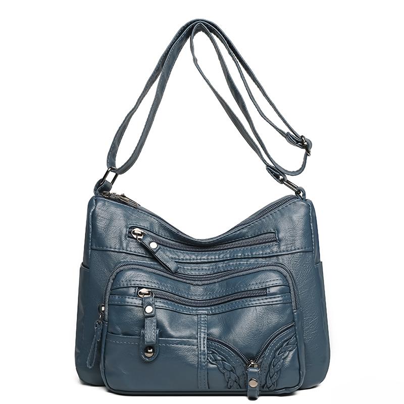 Women's Shoulder Bag PU Large Capacity Multifunctional Messenger Bag Vintage Mother Bag