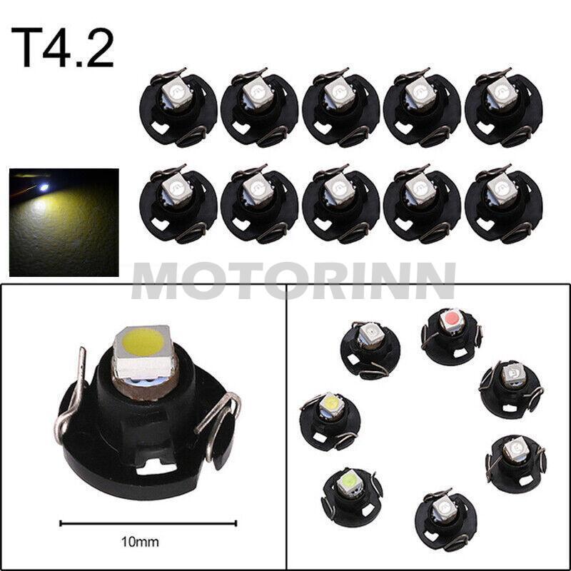 10x White T4 T4.2 Neo Wedge 1-SMD LED Cluster Instrument Dash Climate Bulbs New
