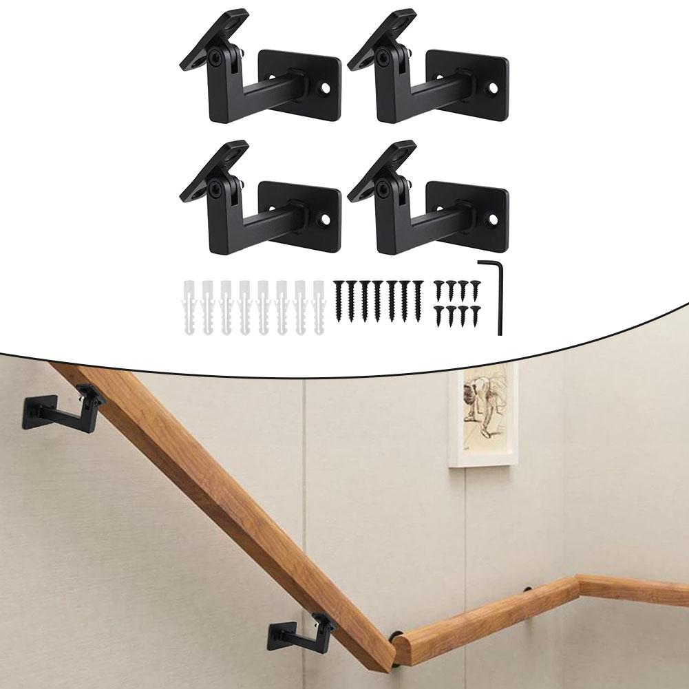 Verstellbare Handlaufhalterung Eisen Treppenhandlaufhalter Wandmontiert Eisen Treppengeländerhalter Feste Stütze Beschläge