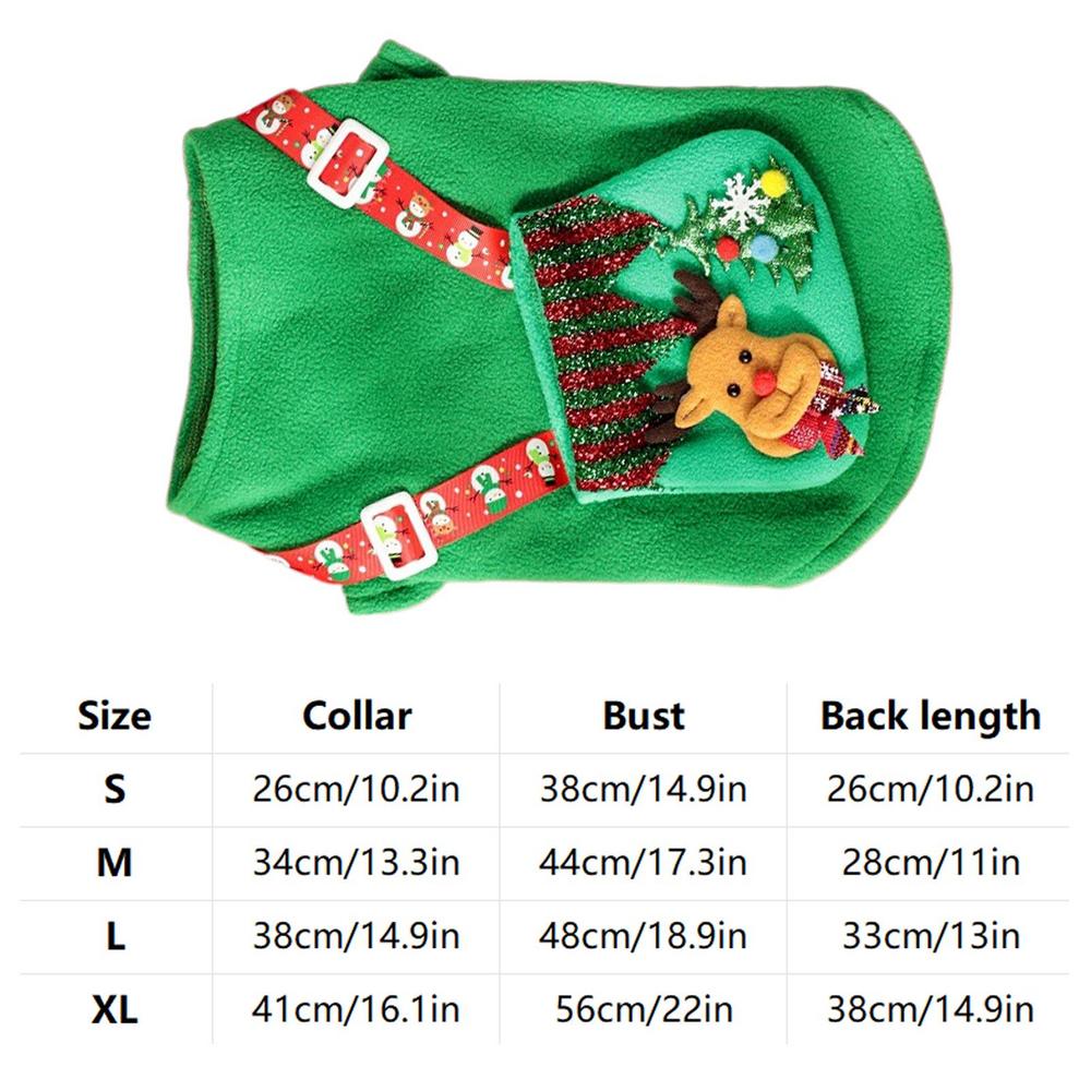 

Dog Christmas Costume Reindeer Design Pullover Pet Christmas Clothes For Large Medium Small Breed Cats Puppies Kittens Indoor S зелений