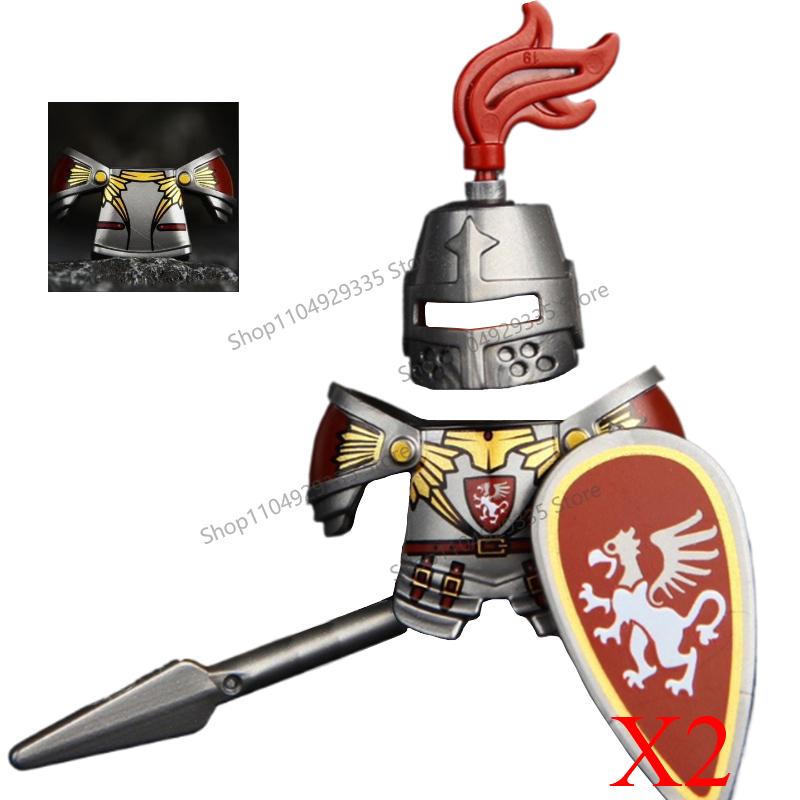 Medieval Military Soldiers Figures MOC Building Blocks Castle Black Eagle Wolf Octopus Griffin Ancient Knight Waffen Bricks Toys