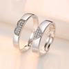 2pcs Couple 925 Sterling Silver Rings Sparkly Zircon for Women and Men Superior Luxury Wedding Jewelry Anniversary Gift