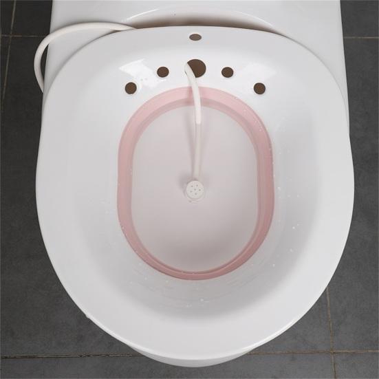 Basin Bidet Oval Non-slip Foldable Grooved Flexible Wash Plastic Hemorrhoid Relief Pregnant Bidet for Women