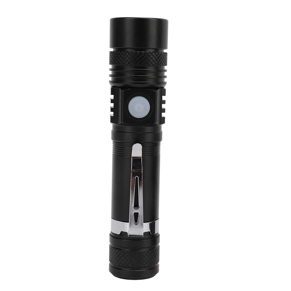 LED Handheld Flashlight USB Charging Portable 3 Gear Adjustment Zoomable Small Flashlight for Camping
