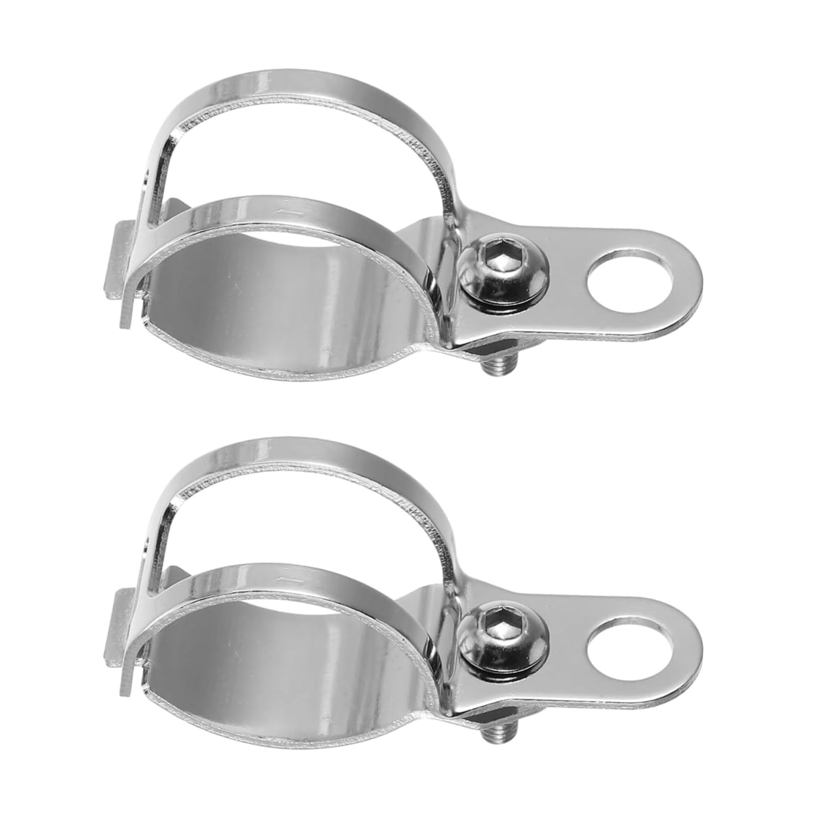 

Universal Turn Signal Stay, Turn Signal Mounting Hardware, Headlight Stay, Fork Clamp, Set of серебряный