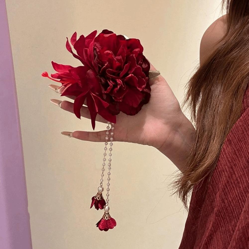 Ancient Style Chinese Style Hair Clip Colorful Flower Hairpin  Photography Props