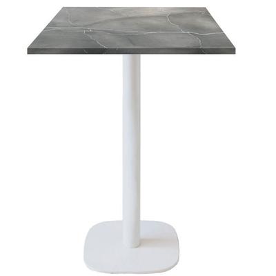 60 X 60 Cm High Table - Round Model with White Base and Blue Moon