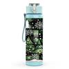 1PC Snowy Pine Tree Winter Forest Art 750ml Color Plastic Sports Water Bottle Leakproof Flip Straw Lid Suitable for Sports Office Home Use