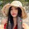 Summer Straw Hat Foldable Sun Hat Wide Large Brim Beach Hats  Holiday Straw Hat Beach Uv Protection Cap