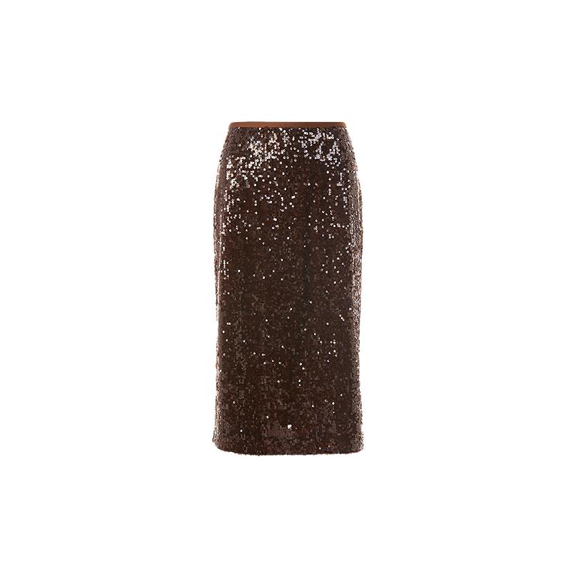 

LANCY Sequin-Embellished High-Waist Straight Skirt XL
