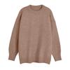 Retro Solid Color Hong Kong Flavor Round Neck Pullover Sweater Women's Autumn and Winter New Wear Loose Simple Knitted Sweater Top