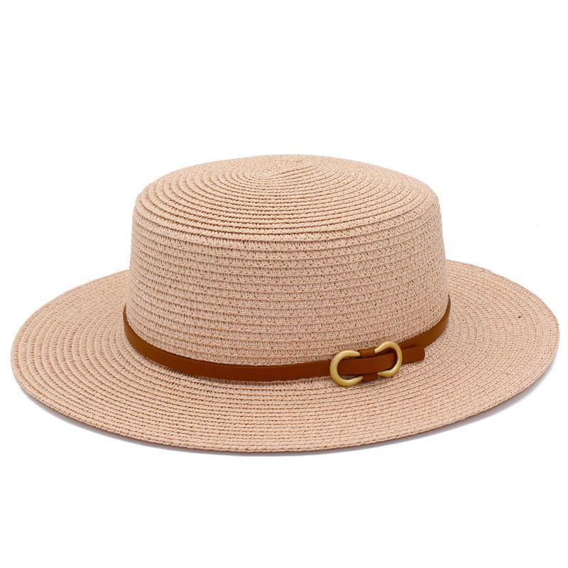 Summer Sun Hat Fashion Flat Top Straw Hat Sun Beach Hat Stall