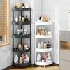 3/4/5 Tier Storage Shelf Rolling Cart Movable Bathroom Corner Triangle Shelfs Bathroom Corner Cabinet Shelf Rolling Storage Cart