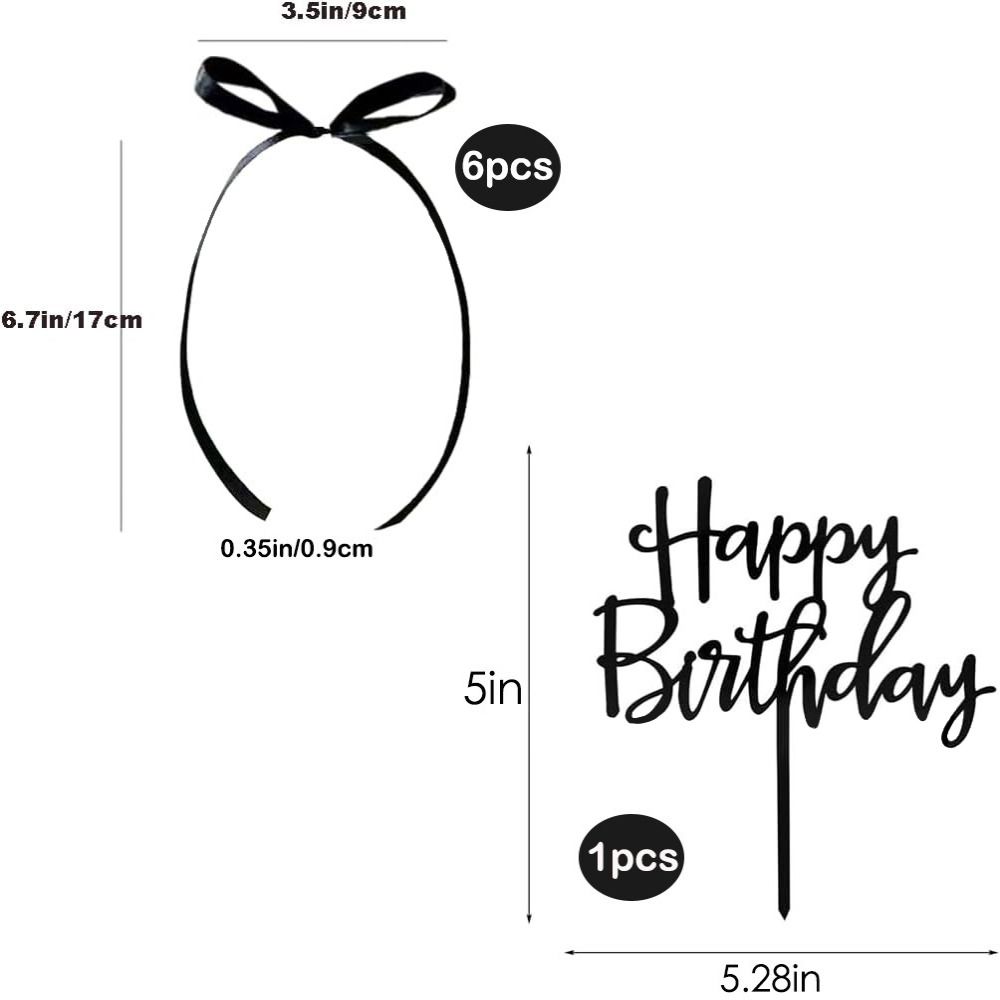 7 PCS Funny Cake Decorating Multipurpose Happy Birthday Sign 2025 Ribbion Cake Topper