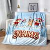 Christmas Adventure City Personalized Text Blanket Multi-purpose Personalized Blanket Soft & Cozy for Nap Picnics Office Chair Bedding