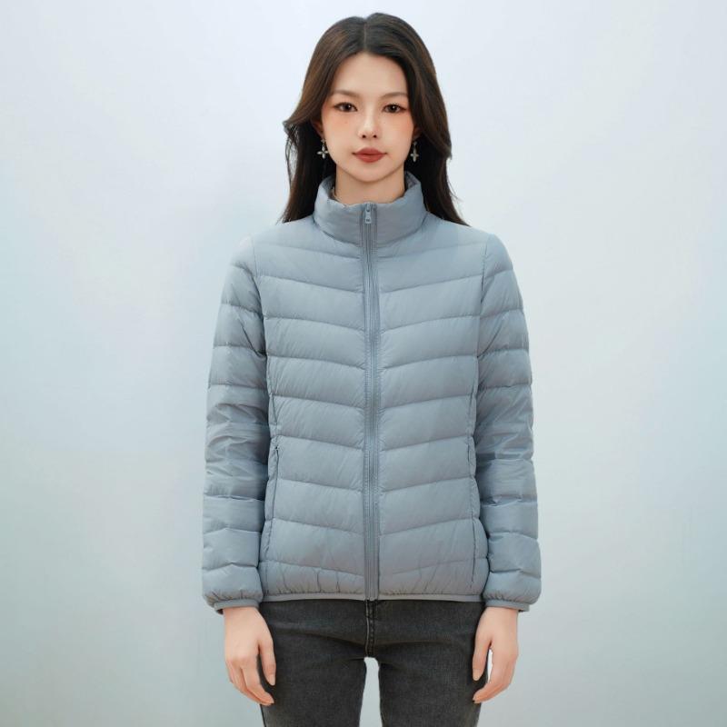 Women's new national standard 90 down simple down solid color women's stand-up collar women's clothing light down jacket women