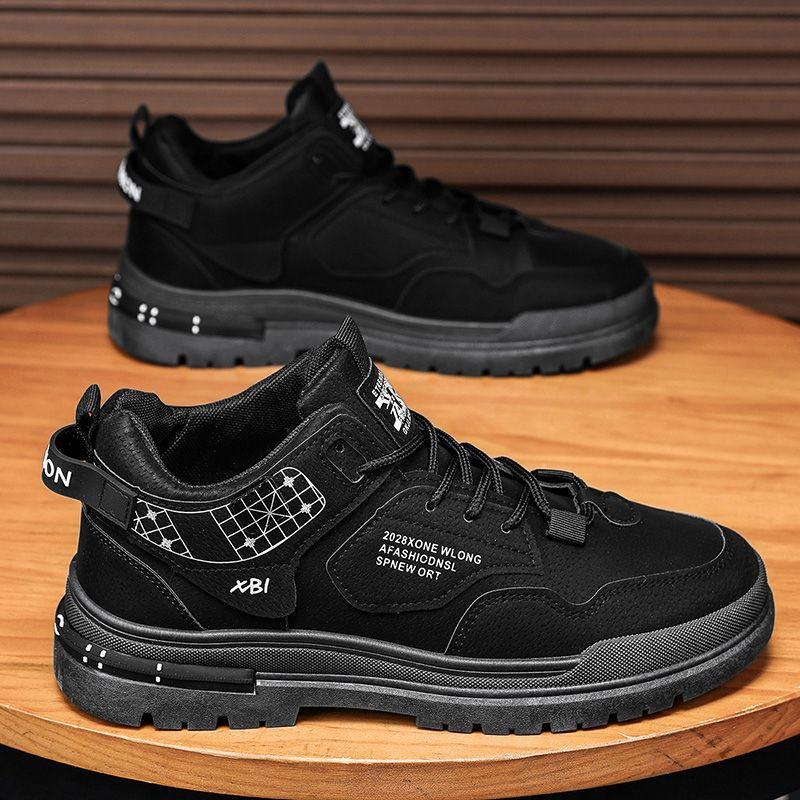 

Мужские высокие рабочие ботинки, нескользящие, износостойкие, на платформе, увеличивающие рост, для активного отдыха, для походов, удобные, осенние новинки 39