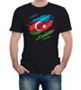 Torn Azerbailan Flag Men's T-Shirt Baku Country National footballWorld Cup