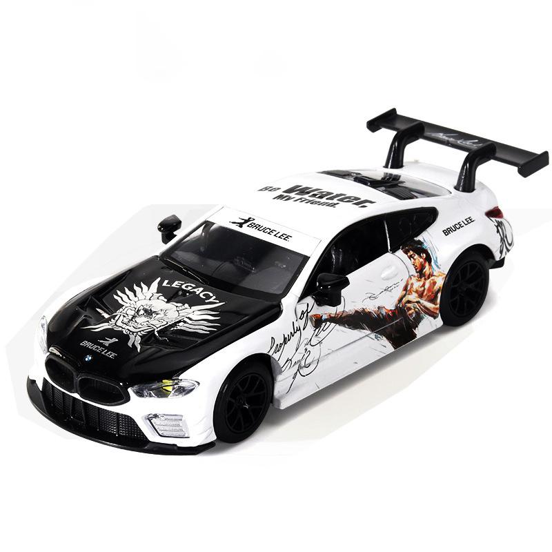 1/32 BMW M8 GTE Collaboration Version Alloy Sports Car Model Diecasts Metal Racing Car Vehicles Model Sound Light Kids Toys Gift