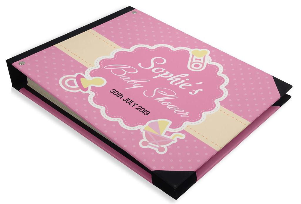 Darling Souvenir Blue Seamless Heart & Baby Objects Personalized Printed Baby Shower  Guest  Book  Scrapbook-7 x 9