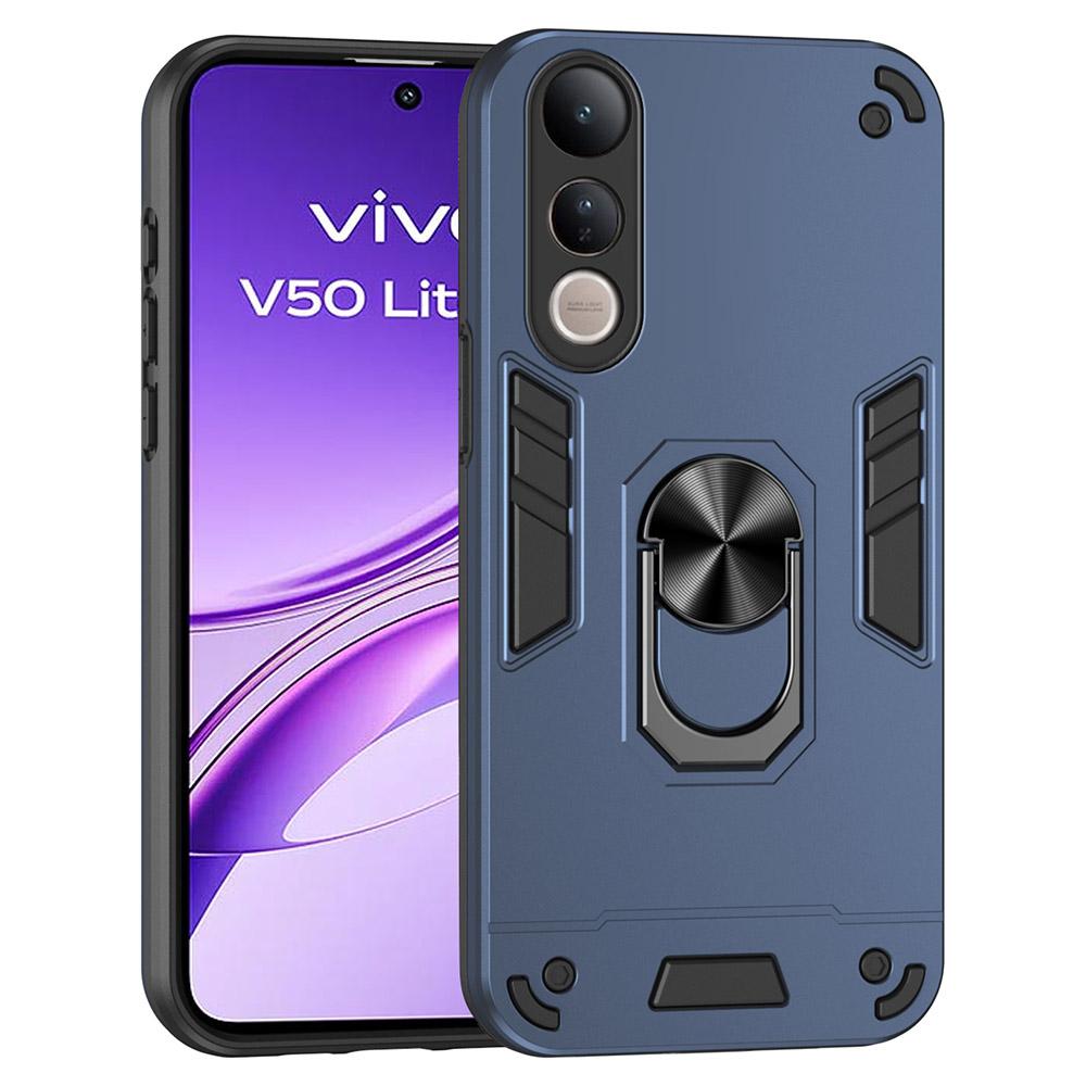 For Vivo V50 Lite 4G Case PC+TPU Drop Defend Phone Cover with Ring Kickstand