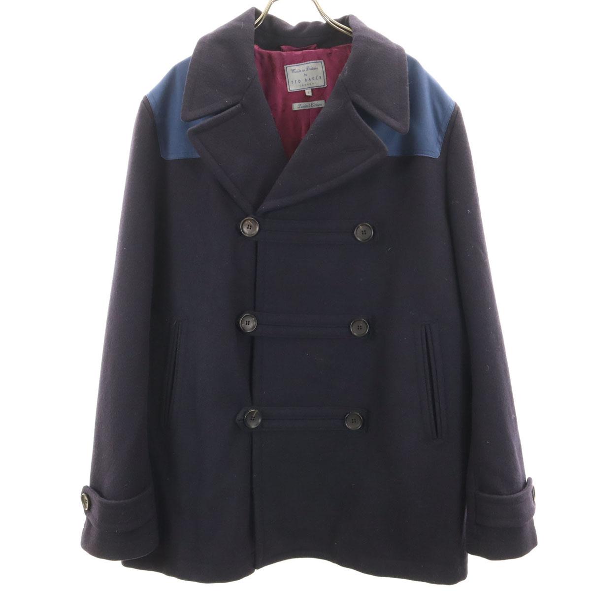 

TED BAKER British wool blend pea coat 5 Navy Men s Used