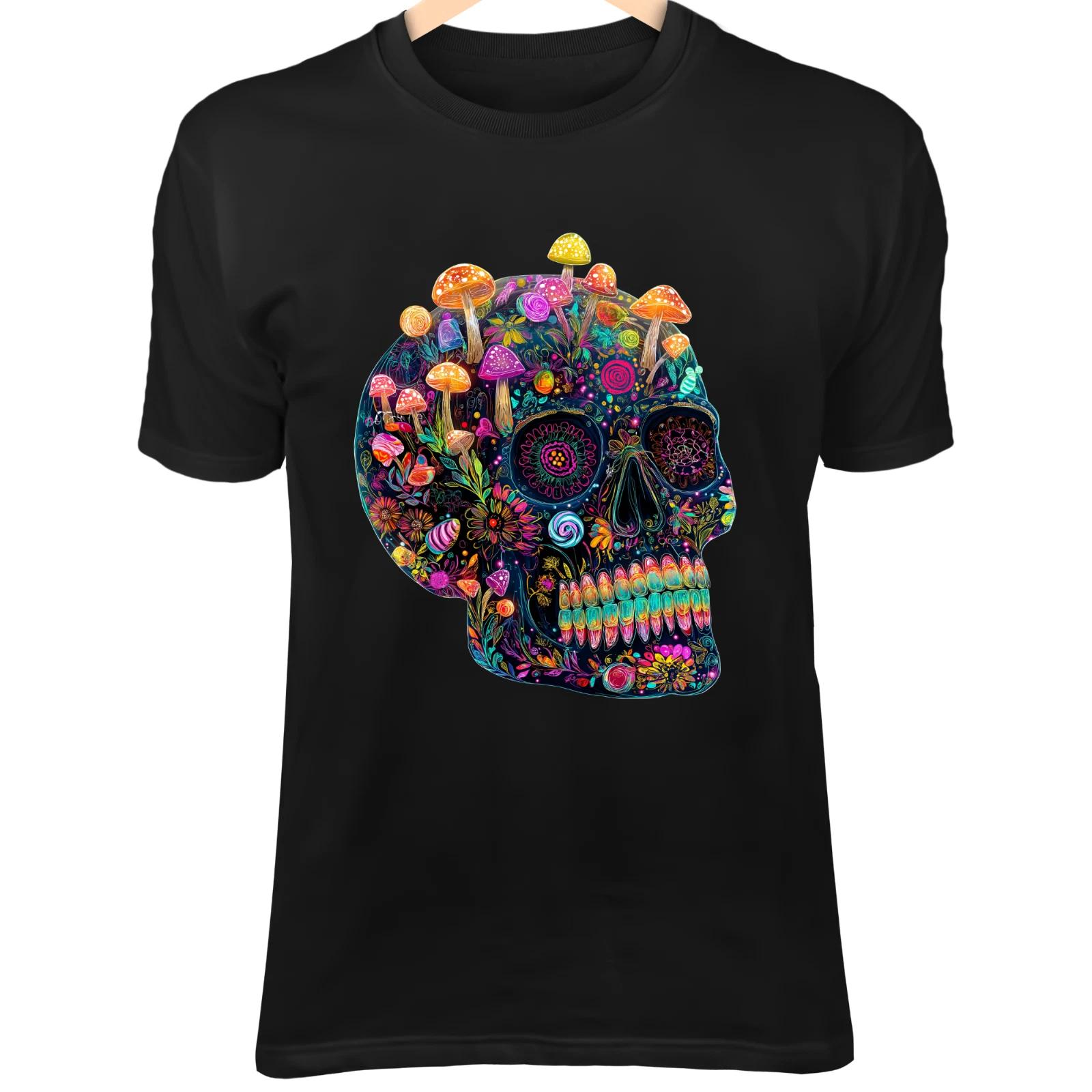 Домик из конфет Сахарный Череп - Цветные узоры, Грибная крыша и Хэллоуинские фонарики S