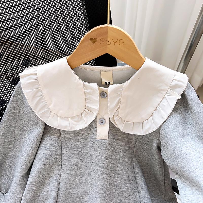 Mädchen Mittellanges Herbst Prinzessin Sweatshirt Kleid - RQ298
