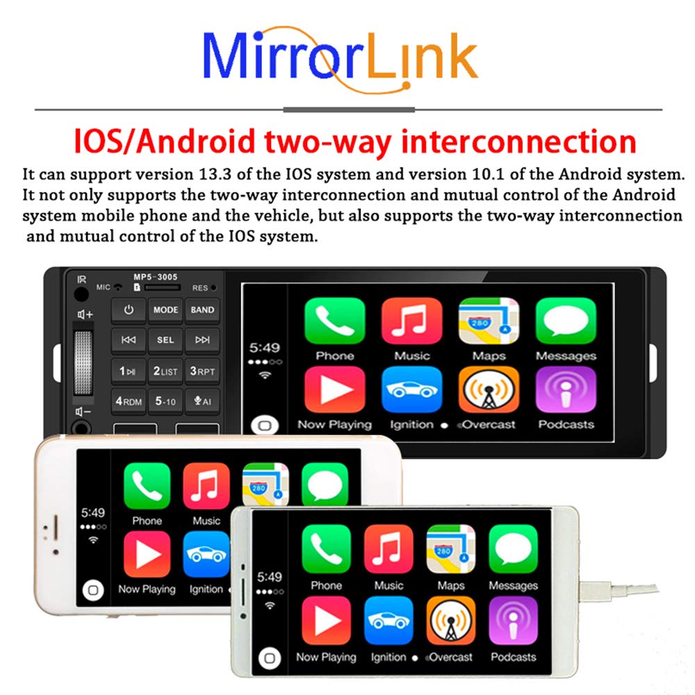 BOOMBOOST Car Audio Inch HD Car MP5 Card Player Call Support Dual USB3005 5.1 Hands-free