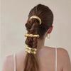 Punk Metal Smooth Corss Elastic Hair Loop Hairband for Women Ponytail Hair Pins Headwear Vintage Fashion Jewelry Hair Accessorie