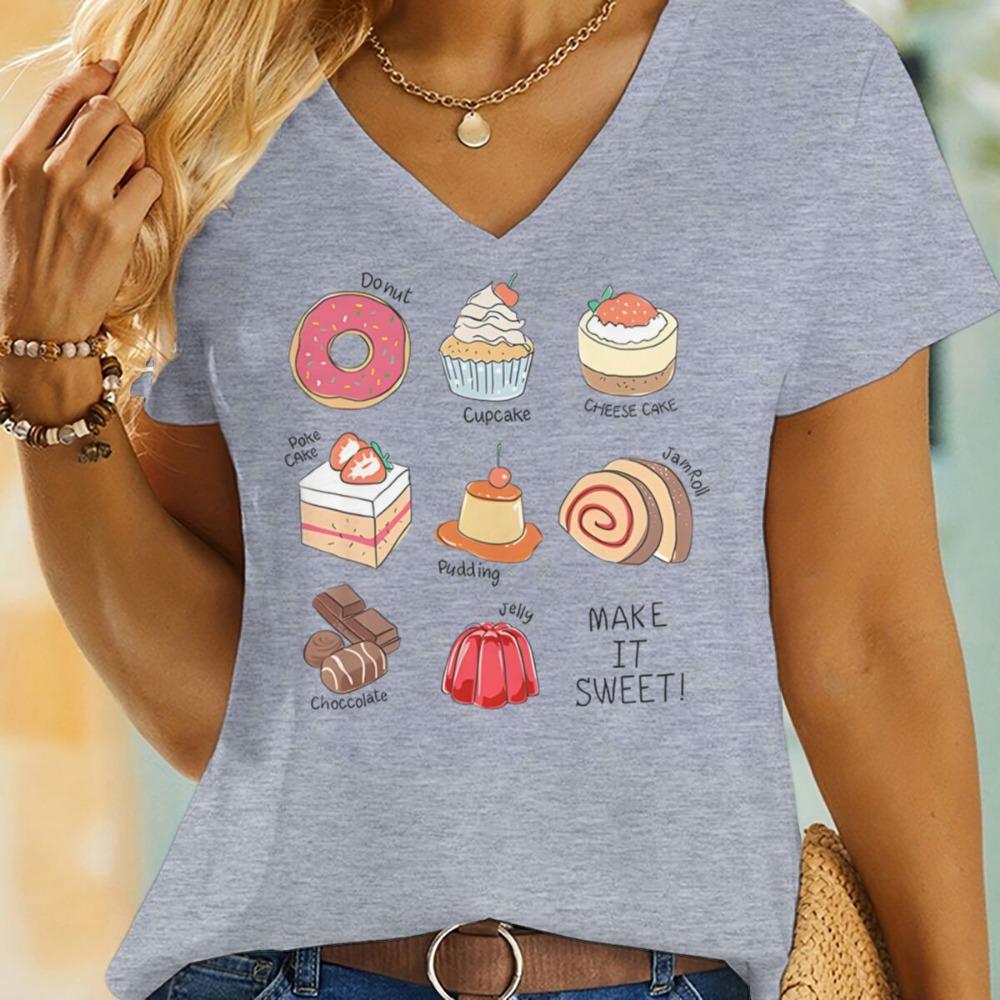 

I m The Kind of Woman Graphic T Shirts Short Sleeve V-neck Tee Top Clothes Oh Crap She s Up Printed T-shirt Fashion Casual Tops XXS