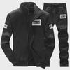 Men's Stand Collar Sweatshirt Jacket and Trousers Sportswear Set - Spring/Autumn, Youth Style, Plus Size