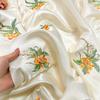 100x150cm Loquat Fruit Embroidery Cloth Gradient Chiffon Fabric Transparent Hanfu Cloth Sewing Costume Party Clothing