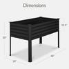 48x24x30in Galvanized Raised Garden Bed Metal Elevated Planter Box for Vegetable Garden Backyard Patio Balcony Black