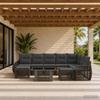 Garden Sofa Set 10 Pieces Gray and Dark Gray Poly Rattan