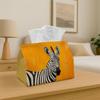 1pc Party Tissue Box,Modern Artistic Bold,Multifunctional Tissue Holder,Zebra Animal Yellow Portrait Illustration,Outdoor Party Supplies, Everyday Des