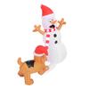 1,1 m aufblasbarer Schneemann mit Beißhund, weiße LED-Lichter, Garten- und Hofdekorationen, IP44 wasserdicht