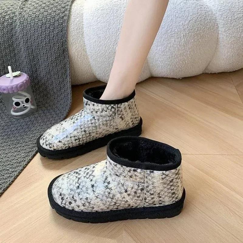 Fashion Elegant With Medium Heels Waterproof Shoes for Woman Plus Warm Women's Snow Boots Furry Spring 2024 Winter Footwear Sale On Slip