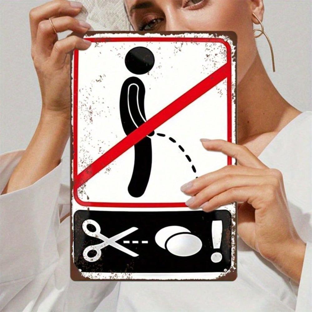 1pc No Peeing Warning Metal Sign 8x12 Inch Durable Flat Plaque for Home Bar Bedroom Restaurant Kitchen Decor
