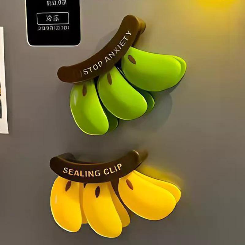 Plastic Banana Magnetic Sealing Clip Moisture-proof Hand Press Fresh-keeping Clip Multifunctional Household Food Bag Clip