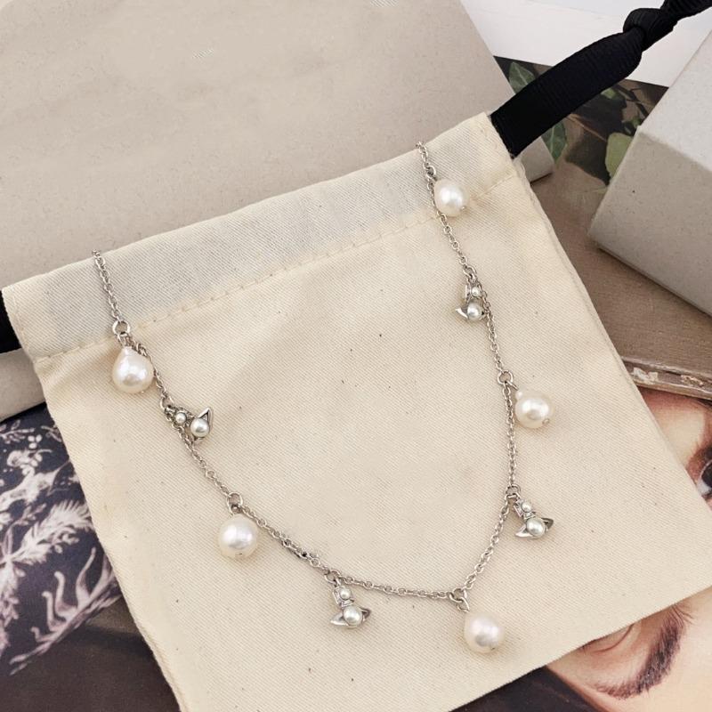 Empress dowager s baroque pearl saturn necklace серебряный