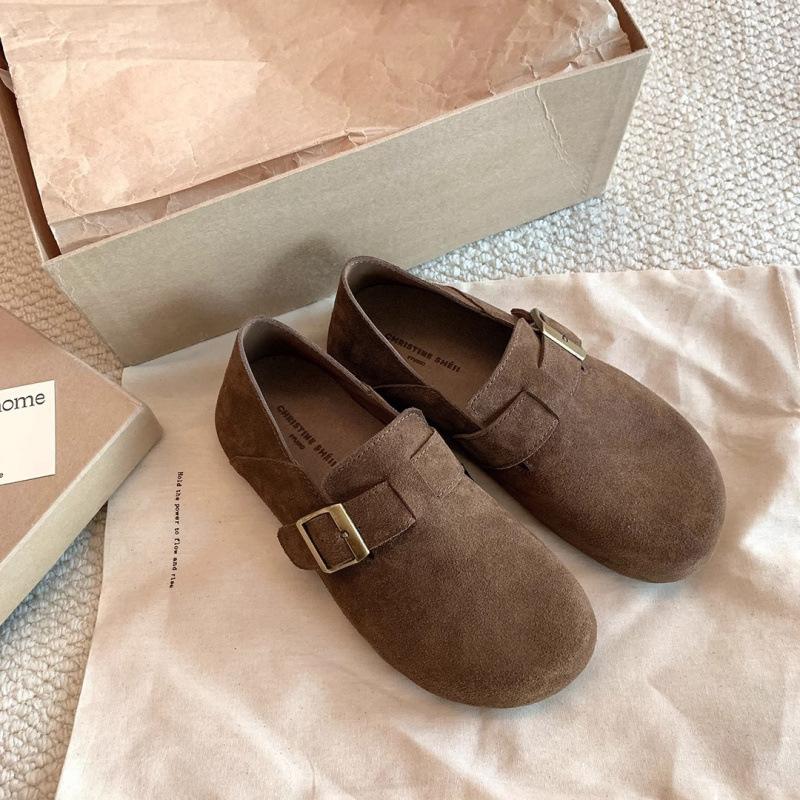 

Туфли ретро кожаная пряжка с внутренней высотой на каблуке повседневные женские ленивые одинарные туфли 40