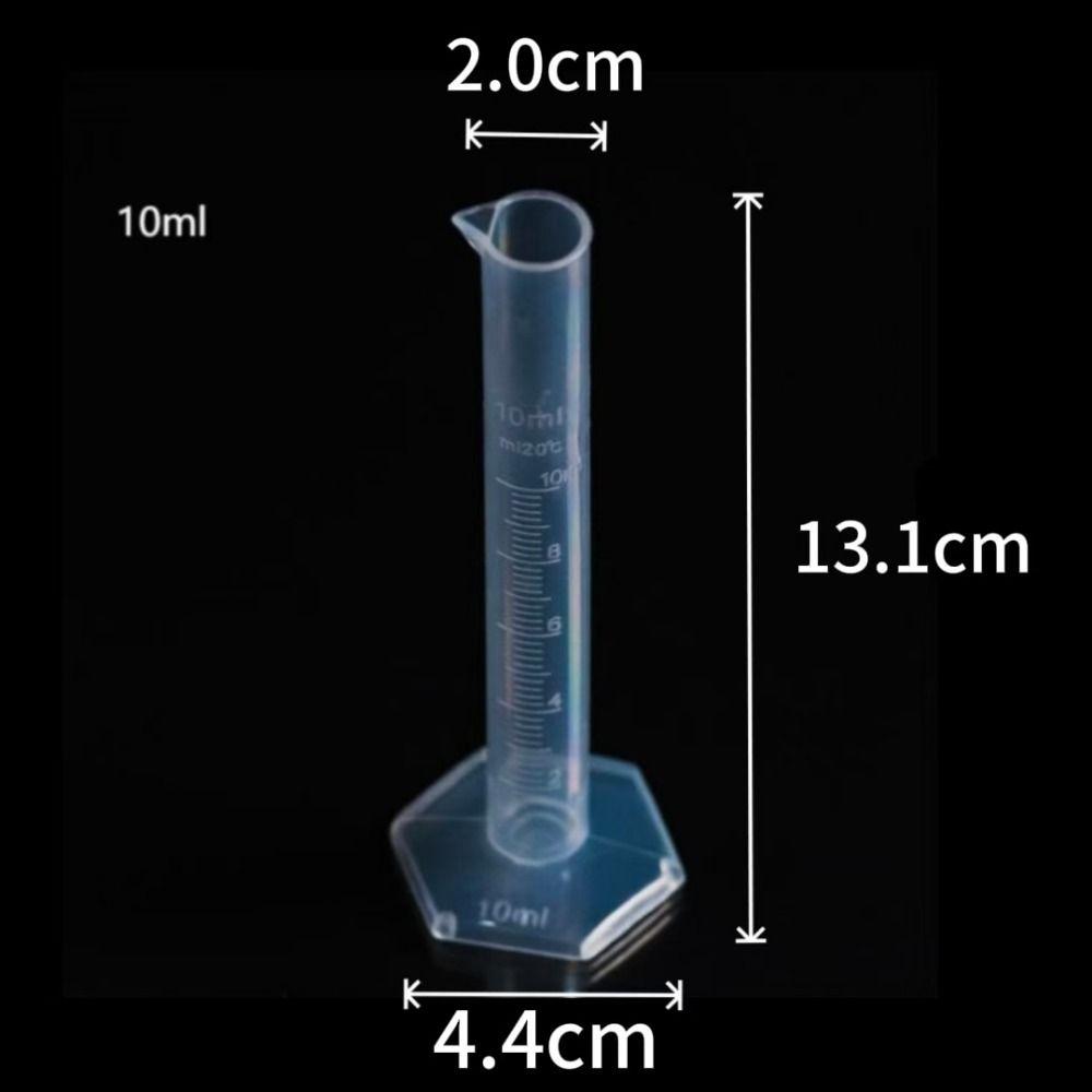 Transparents Graduated Cylinder Professional Plastic Measuring Cups Sturdy Trial Test Liquid Tube Lab Tool