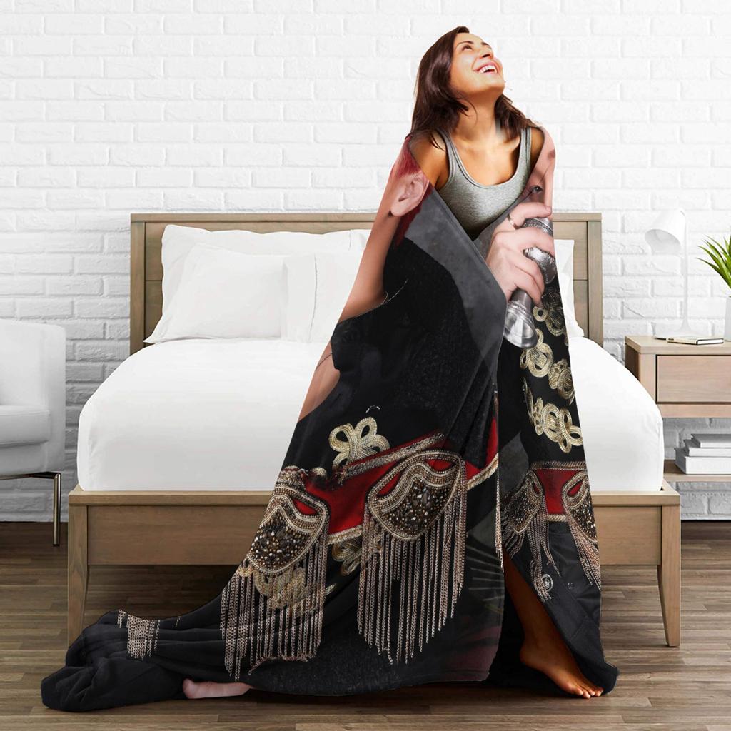 Super Warm Blankets Camping Kpop Ateez Choi San Throw Blanket Flannel Bedspread For Outdoor Novelty Sofa Bed Cover