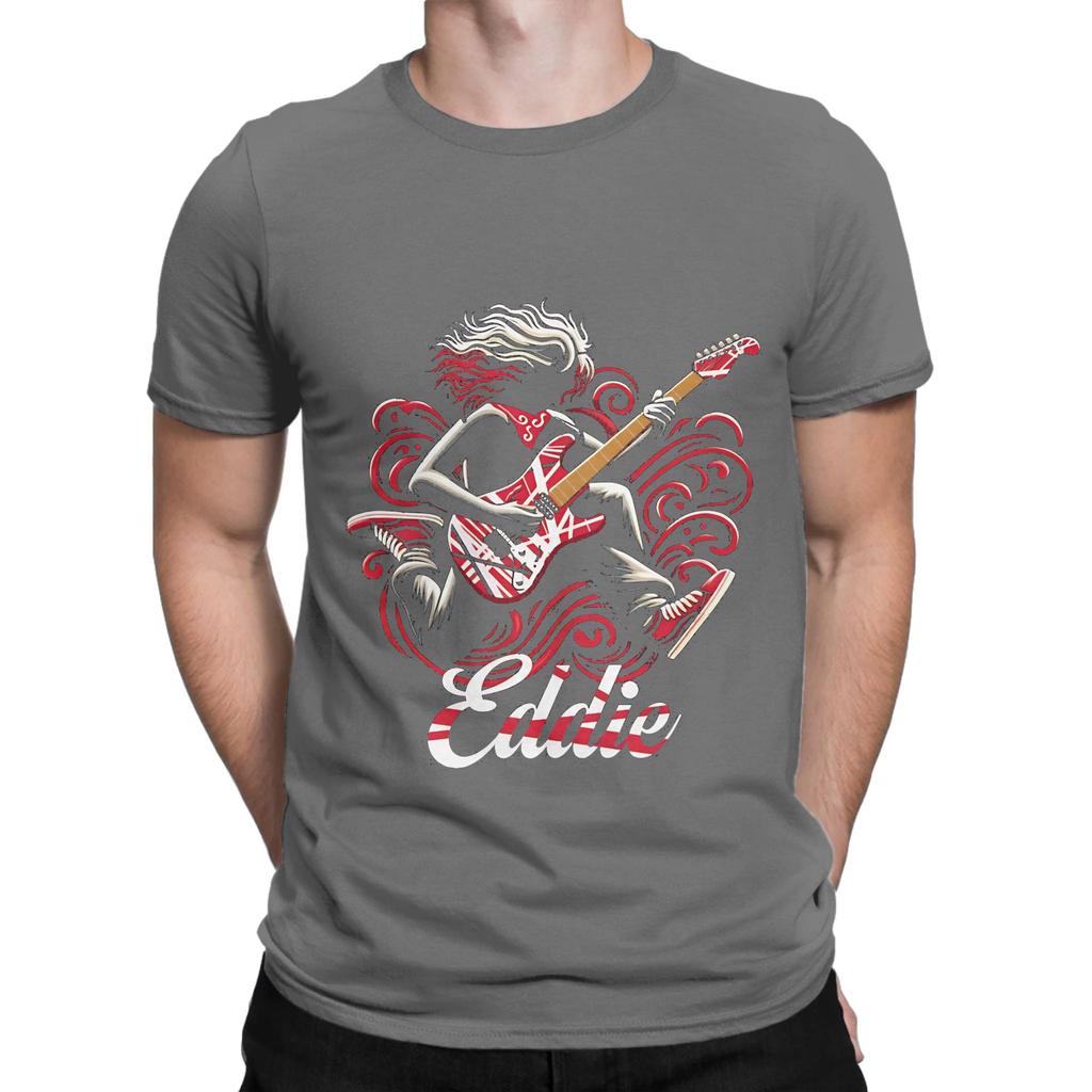 Eddie Van halen guitar tshirt merch Novelty Graphic 100 Cotton TShirt Van Halen Tees Tops For Unisex