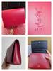 Accessorio YSL Beauty Rosso Ecopelle Chiusura a Bottone Pochette per Cosmetici, Borsa a Mano Portatile per Trucco da Viaggio
