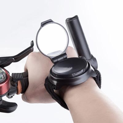 360° Rotatable Bike Wrist Rearview Mirror Adjustable Cycling Safety Accessory for Mountain Bike & Motorcycle