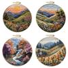 Mountain and Moon Landscape Embroidery Kit Handmade Gift Home Decoration Cross Stitch with Scenery Pattern Sewing accessories