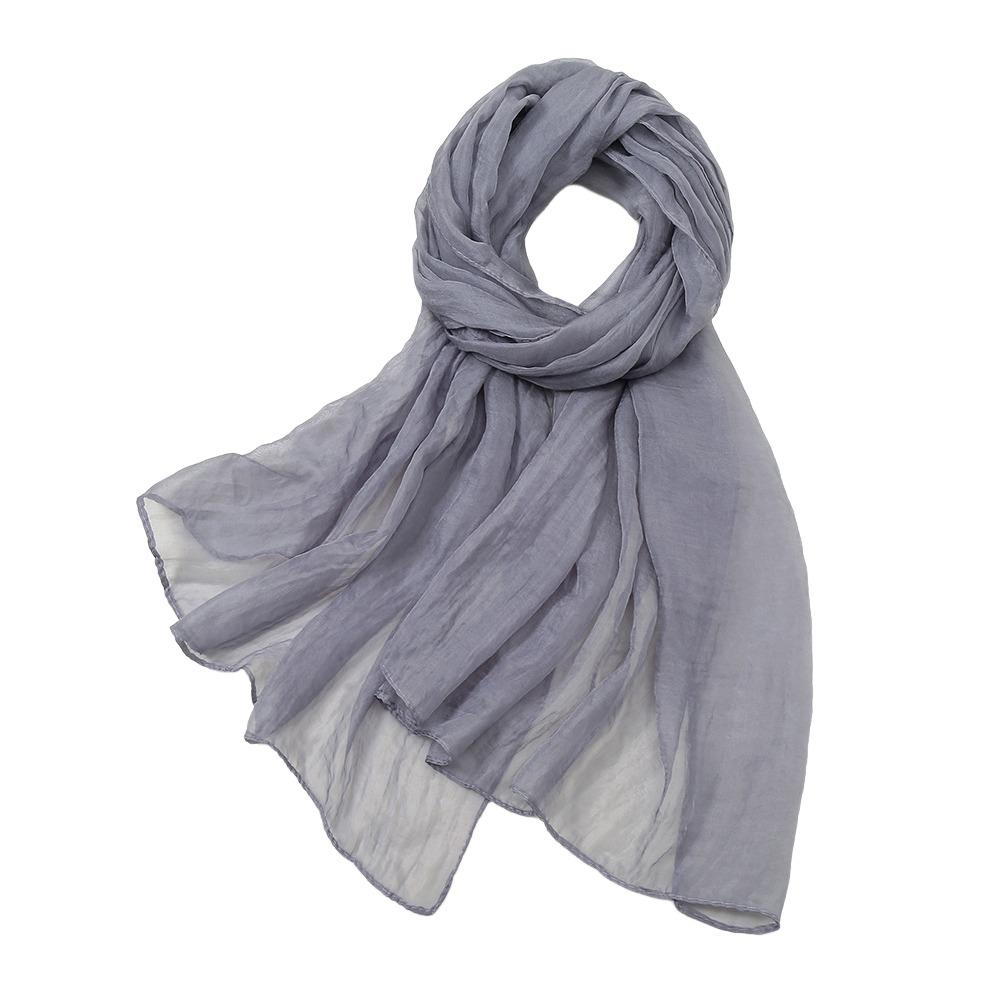 Solid Color Sunscreen Shawl Long Female Wrap Shawls New Shawl Silk Spring серый